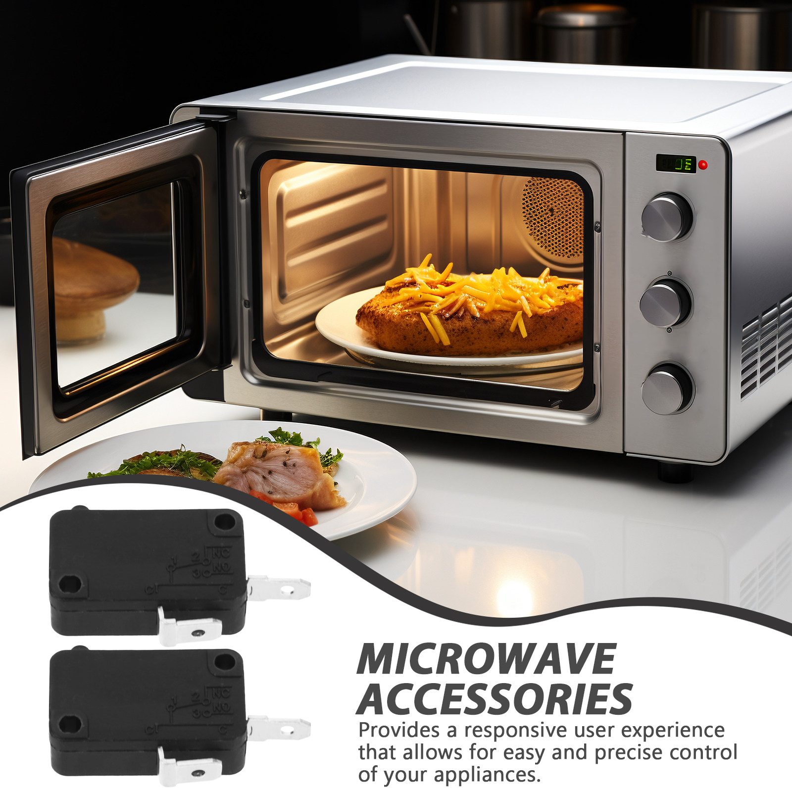 Microwave Oven - قطعتان من مفتاح الميكرو عادي الفتح،