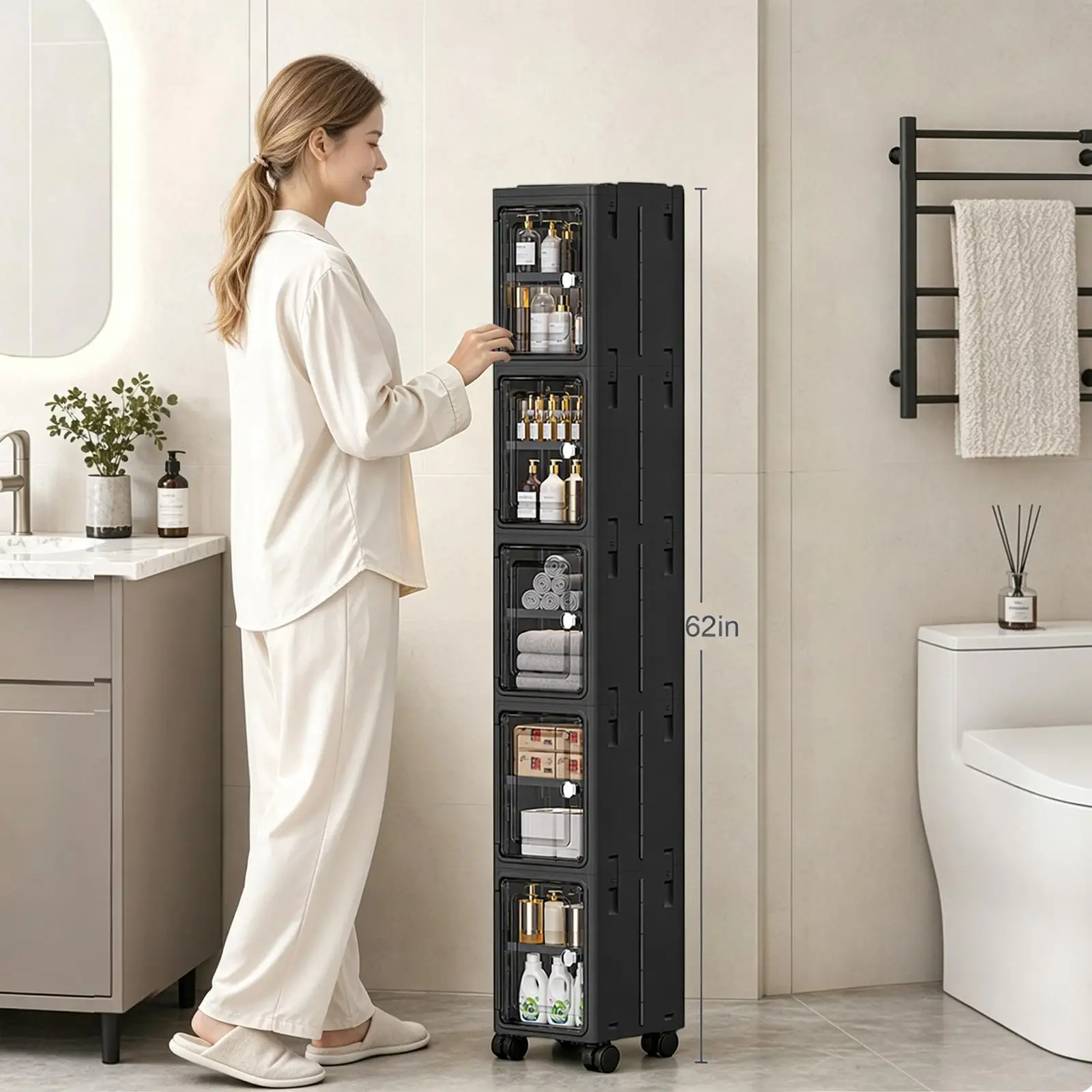 Kitchen Appliances Cabinet - خزانة تخزين ضيقة ورفيعة بخمس طبقات