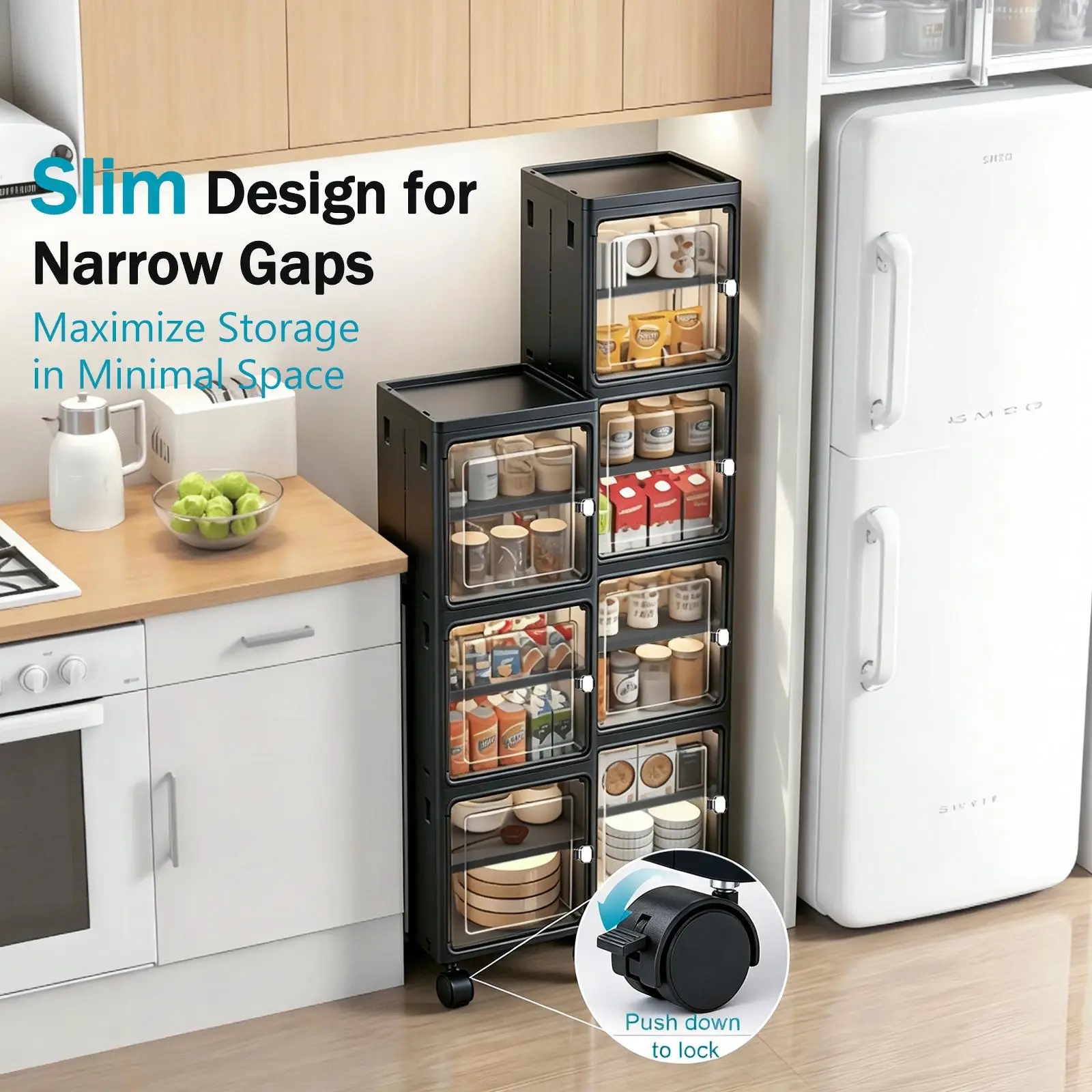 خزانة تخزين ضيقة ورفيعة بخمس ط - مراجعة Kitchen Appliances Cabinet وسعره