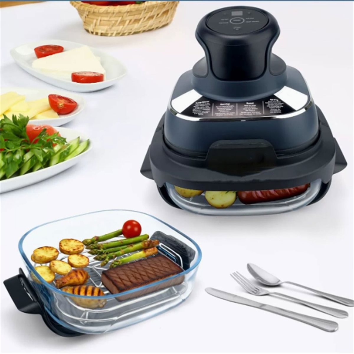 تحديث. 3 قطع من الرفوف المصنوع - مراجعة Air Fryer وسعره